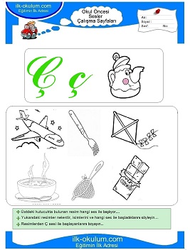 Çocuklar İçin ç Sesi Çalışma Sayfaları 